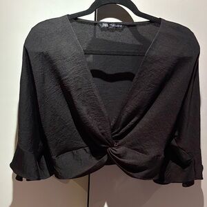 Zara Elegant Black Twist Blouse
